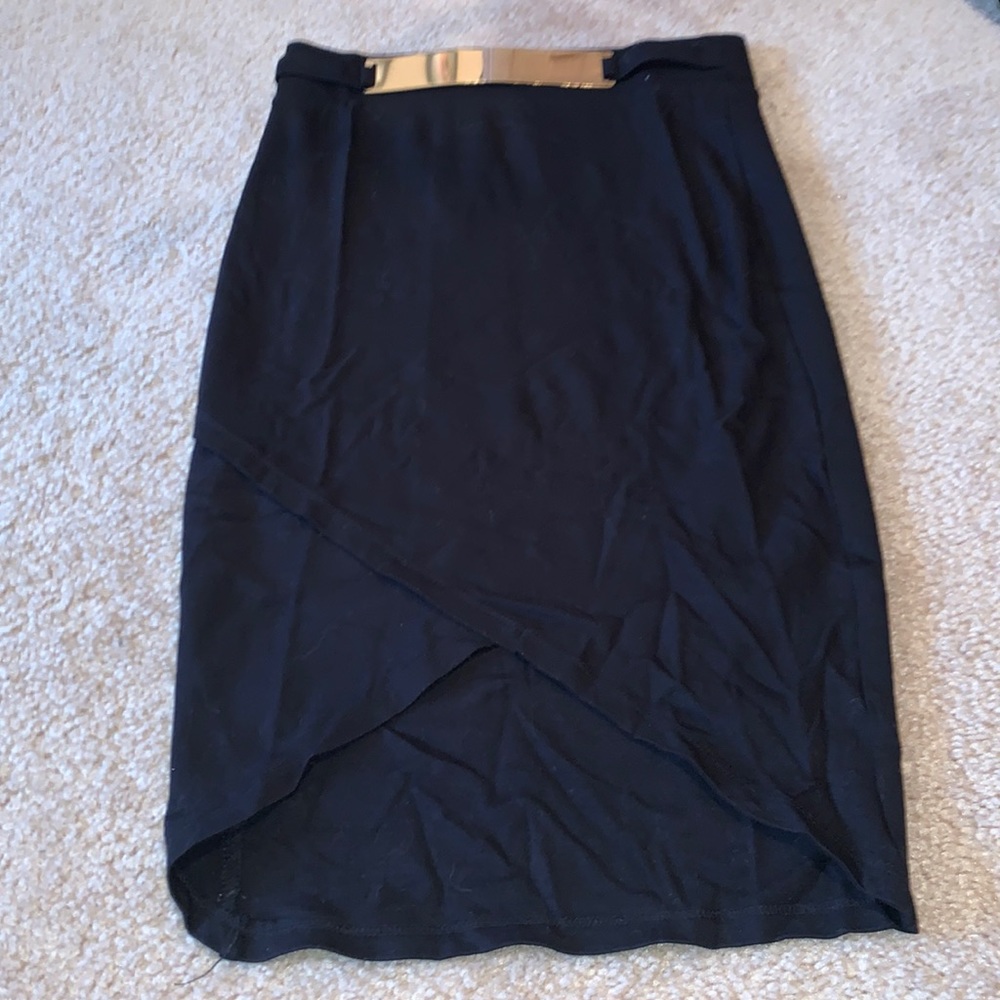 Black and gold pencil skirt